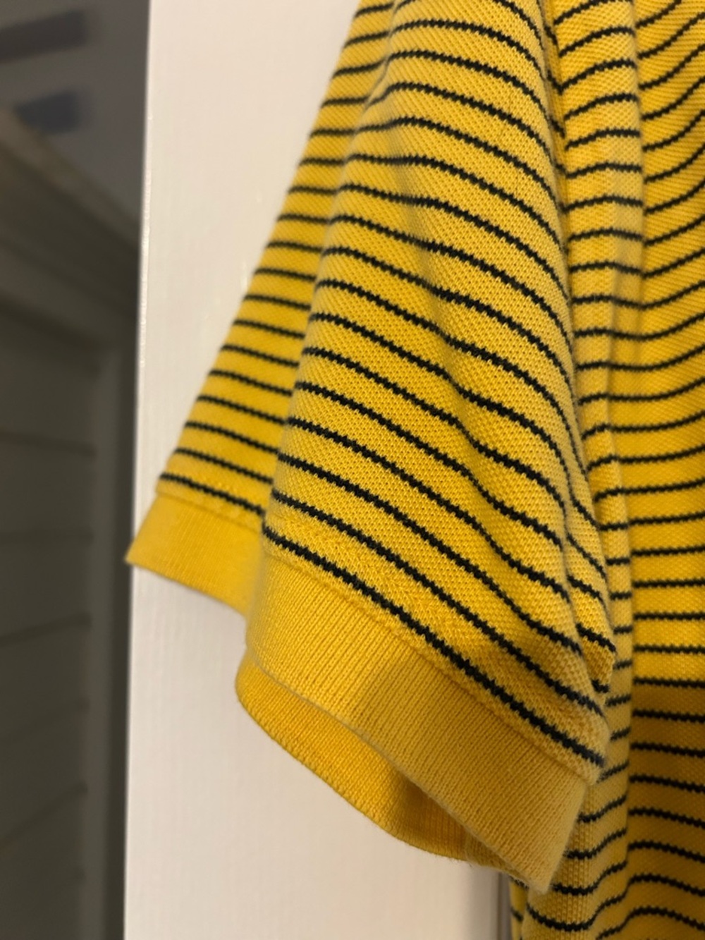 Tommy Hilfiger Yellow and Navy Striped Polo Shirt - Picture 5 of 5